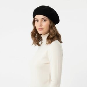 Elegant Black Beret for Women
